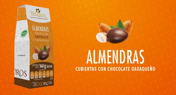 Almendras cubiertas con Chocolate Gourmet de Oaxaca Texier