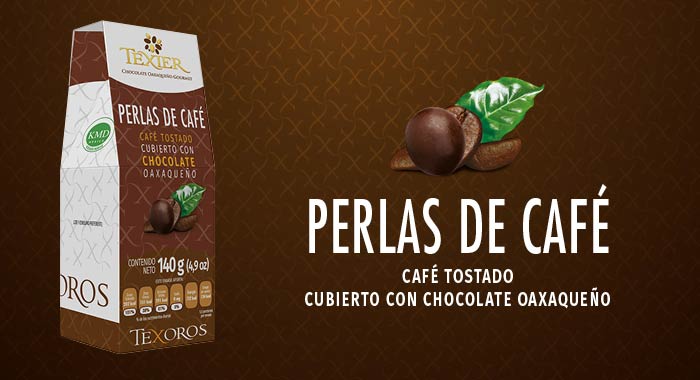 Perlas de café tostado cubiertas con Chocolate Gourmet de Oaxaca Texier